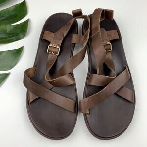 Chaco Wayfarer Otter Sandals Brown Leather Strappy Men's 13 Casual Vacation